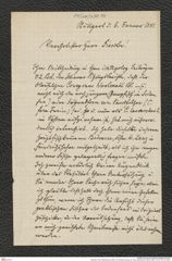 Nachlass Franz Steindachner, Brief von Ferdinand Krauss an Franz Steindachner (06.02.1881), Inv.Nr. 278.10, Seite 1